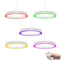 Plafonnier LED à changement de couleur RVB rond, éclairage RVB pour chambre d'hôtel