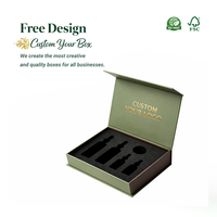 Boîte cadeau en papier magnétique vert et noir avec logo personnalisé de luxe, recyclable, pliable, rigide, avec couvercle magnétique