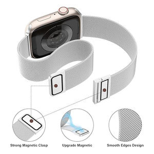 RYB สายรัดแม่เหล็กแบบห่วงตาข่ายสแตนเลสแบบมิลานสำหรับ <span class=keywords><strong>Apple</strong></span> <span class=keywords><strong>Watch</strong></span> ULTRA 2 49mm Series 10 9 <span class=keywords><strong>8</strong></span> 41mm <span class=keywords><strong>45mm</strong></span> 42mm 46mm - Product Image 4