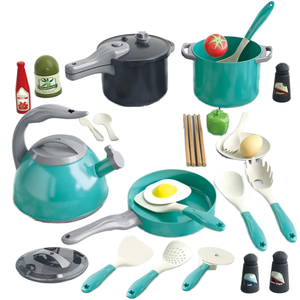 Ensemble de jouets de cuisine pour enfants avec fonction de simulation, modèle d'ustensiles de cuisine pour la maison, jouet interactif, puzzle, accessoire de jeu de rôle de simulation - Product Image 1