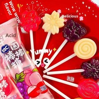 Sucette à l'acide lactique VC, saveur de fruits mélangés, sucette dure en forme de dessin animé, emballée individuellement, confiserie décontractée pour enfants