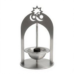 Quemador de Incienso de Metal de Lujo con Cubierta de Cúpula, Soporte para Bakhoor, Estilo Árabe, Quemador de Fragancia Oud para Mesa, Fabricante Mayorista - Product Image 2