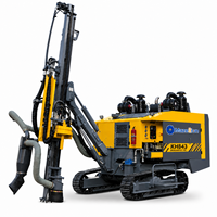 Foreuse rotative DTH pour puits d'eau et couches rocheuses, équipement de forage profond portable à moteur diesel, boîte de vitesses, profondeur de forage 21m, occasion