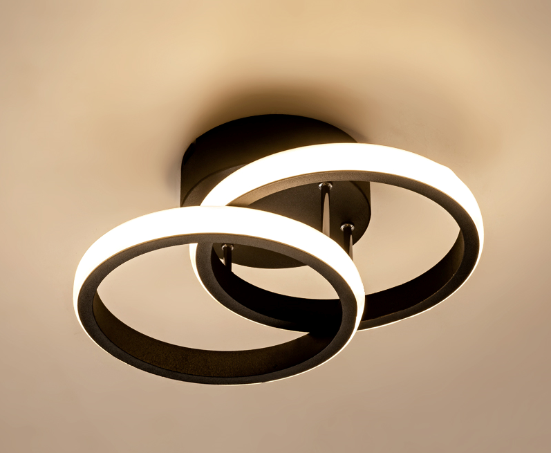 Surface Mounted Modern Corridor Passage Light ,3 Color Change Double Round Circle Aisle Led Hallay Light