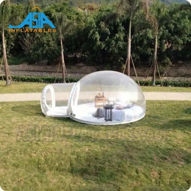 Outdoor Camping Inflatable Crystal Transparent Bubble Room Tent With Tunnel