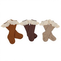 Chaussettes pour bébé en coton style princesse, chaussettes fines en tricot respirant pour filles, printemps automne