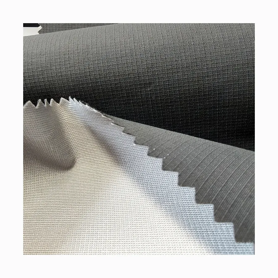 Haute imperméable respirant recyclé RPA nylon mat ripstop PTFE 3 couches liaison coupe-vent veste manteau uniforme tissu extérieur