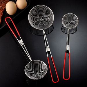 1 pièce Mini écumoire à frites en acier inoxydable à long manche, petite passoire à mailles, cuillère-filtre, ustensile de cuisine en métal - Product Image 3