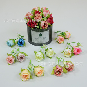 ดอกกุหลาบประดิษฐ์แบบช่อ ขนาด 3.5 ซม. จาก Dongchen Crafts ทำจากผ้าไหม เหมาะสำหรับตกแต่งงานแต่งงานและตกแต่งบ้าน - Product Image 3
