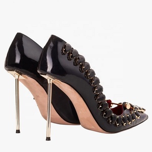 Escarpins à talons aiguilles pour femmes, grande taille 45, avec strass et découpe diamant, sandales d'été à talons fins - Product Image 2