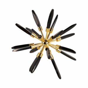 Scultura Decorativa in Vetro a Forma di Stella con Accenti Metallici per Arredamento Casa, Ornamento da Tavolo per Soggiorno e Bagno - Product Image 3
