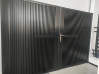 Sistema de Puerta Metálica de Aleación de Aluminio de 8 pies con Recubrimiento de Polvo Negro y Cercado de Seguridad para Rancho y Jardín