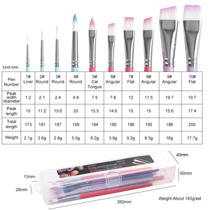 Xin Bowen professionale spazzola <span class=keywords><strong>per</strong></span> acquerello singolo 10 pz pennello <span class=keywords><strong>per</strong></span> il corpo in legno di betulla con 3 colori - Product Image 2