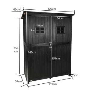 Paquet <span class=keywords><strong>plat</strong></span> verrouillable petit balcon en <span class=keywords><strong>bois</strong></span> de cèdre imperméable à l'eau arrière-cour patio <span class=keywords><strong>abri</strong></span> à outils de <span class=keywords><strong>jardin</strong></span> armoire de rangement extérieure - Product Image 3