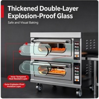 Oven Panggang Listrik Profesional Tiga Dek Enam Loyang Laris Manis, Cocok untuk Toko Roti, Ruang Makan, Kafe, Pizza, Roti, Kue