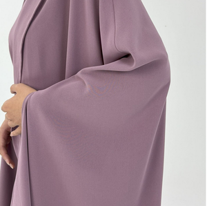 ชุดอาบายะสีม่วงแบบหลวม แขนยาว ผ้าโพลีเอสเตอร์คุณภาพสูง ระบายอากาศได้ดี รุ่น <span class=keywords><strong>R</strong></span>-280 สำหรับสุภาพสตรี ใส่ได้ทุกฤดู เหมาะสำหรับวันอีดและสวมใส่ในชีวิตประจำวัน - Product Image 2