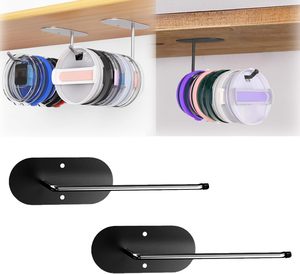 Horizontal Self-Adhesive Tumbler Lid Organizer Space-Saving Cup Lid Holder with <b>Kitchen</b> <b>Hook</b> <b>Kitchen</b> Storage Organizers - Product Image 2