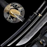 Nouvelle Katana noire en bambou faite à la main 2026, Art de la laque innovant, Finition exquise, Cadeau de luxe ou objet de collection