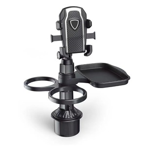 Plateaux de voiture rotatifs à 360 degrés avec porte-gobelet et support de téléphone, type à clipser pour console centrale, en plastique - Product Image 4