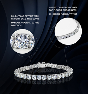 <span class=keywords><strong>Bracciale</strong></span> Tennis con Moissanite VVS 3-5mm in Argento Sterling <span class=keywords><strong>925</strong></span> Ipoallergenico, Gioielli da Festa Anti-ossidazione per Donna e <span class=keywords><strong>Uomo</strong></span> - Product Image 3