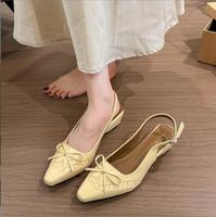 Nouvelles sandales plates pour femmes, chaussures à bout pointu de créateur, sandales plates à bride arrière de haute qualité pour femmes, chaussures de soirée pour femmes