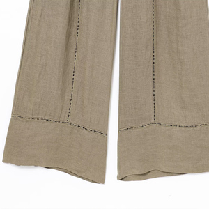 PB & ZA Mujeres 2025 Verano Nuevo Chic <span class=keywords><strong>Moda</strong></span> Lino Tiene una cintura media y pantalones de piernas anchas Vintage Cintura alta Pantalones femeninos Mujer - Product Image 5