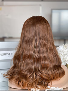 วิกผมยุโรปผูกด้วยมือ100% ลูกไม้ระบายอากาศได้52ซม. หมวกลูกไม้ด้านบนความละเอียดสูง17 "สีน้ำตาลความหนาแน่นต่ำ - Product Image 2