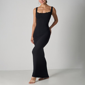 Premium elegante e alla moda In pizzo <span class=keywords><strong>delicato</strong></span> due In uno stile da donna taglie forti Fit con Silhouette fluida abito Midi In pizzo da donna - Product Image 2