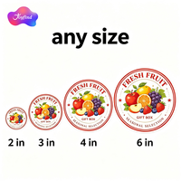 Étiquette ronde personnalisée avec logo de marque, autocollant pour fruits, étiquette d'emballage alimentaire écologique personnalisée, autocollant en vinyle imperméable pour boîte cadeau de fruits