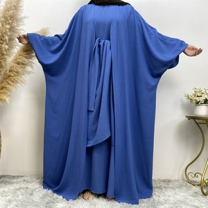 1944# Best Sale Design Simplicity Versatile Sleeveless Inner Dress and Big Wrap and Cardigan 3 PCS Women <b>Abaya</b> Set Eid Clothing - Product Image 4