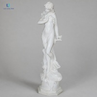 Statue de femme en marbre blanc Luca |   Statue de femme en marbre naturel sur piédestal octogonal sculpté à la main avec draperie ODM OEM
