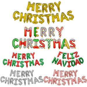 16 pulgadas <span class=keywords><strong>Español</strong></span> Feliz Navidad Globos de papel de aluminio Feliz NAVIDAD Suministros para fiestas <span class=keywords><strong>Alfabeto</strong></span> <span class=keywords><strong>español</strong></span> Set Decoración para fiesta de Navidad - Product Image 1