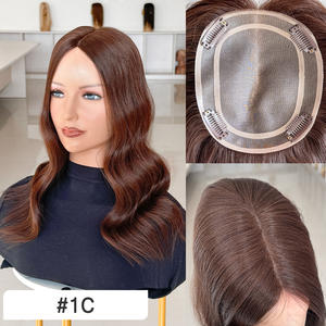 ท็อปเปอร์ผมแท้แบบโมโนท็อป สำหรับผู้หญิง แก้ปัญหาผมบาง ศีรษะล้าน  ขนาด 5*6 นิ้ว # สี 1C - Product Image 4