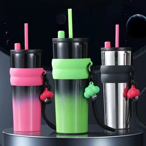 Gobelet isotherme à double paroi en acier inoxydable, tasse de voyage pour voiture, vente en gros avec support, mug de voyage pour café - Product Image 1