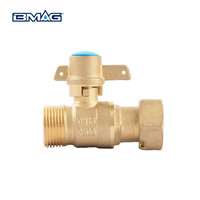 Vanne à boisseau sphérique verrouillable droite en laiton forgé BMAG DN15-PN16 DN15-DN20 avec raccords NPT mâles/femelles, manuelle, OEM pour compteur d'eau