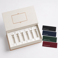 Boîte cadeau cosmétique de luxe, boîte rigide en papier gaufré avec couvercle rabattable, ensemble de rouge à lèvres avec doublure en satin, logo personnalisé en feuille d'or rose