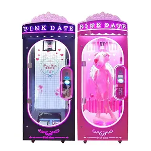 Münzbetriebenes rosa Datum Spielzeug Preis Schneide-Spielautomat Schere-Spielzeug Klauenfänger Geschenk-Spielmaschine