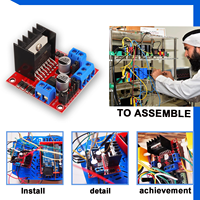 Module de carte de commande de moteur intelligent Aismartlink L298N, double pont en H, pour moteur DC, moteur pas à pas, alimentation de voiture intelligente