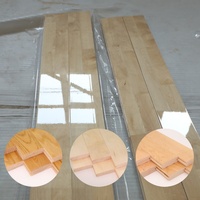Lantai Kayu Maple Portabel Sistem Interlocking untuk Lapangan Olahraga Basket Voli, Lantai Kayu Solid untuk Arena Basket Dalam Ruangan