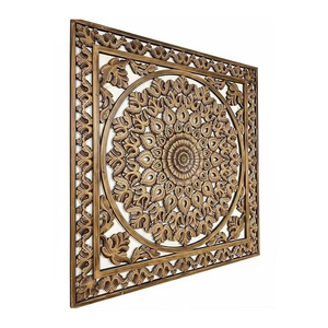 Panneau mural en bois sculpté artisanal Mandala, décoration murale décorative pour salon, chambre, bureau, décoration de la maison - Product Image 2