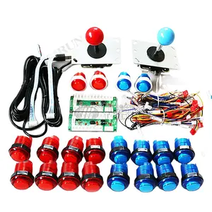 Joystick de arcade DIY Kit Controlador USB Alça + sanwa Joystick de Arcade + 20 Botões Iluminados Para Peças do jogo de Arcade MAME