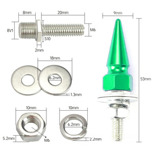 Capuchons de vis de plaque d'immatriculation universels de luxe pour <span class=keywords><strong>voiture</strong></span> et moto, en alliage d'aluminium, à pointe hexagonale, accessoires décoratifs extérieurs - Product Image 3