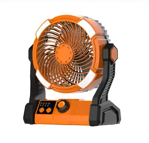 Ventilatore da campeggio con lanterna a LED, ventilatore da tenda da esterno con luce e gancio 3 velocità con ventilatore da scrivania USB personale