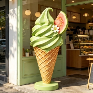 Scultura Gigante Personalizzata a Forma di Cono Gelato, Decorazione per Gelateria, Oggetto Scenico da Parete, Arte Decorativa per Museo del Gelato - Product Image 5