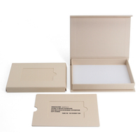 Carte magnétique de luxe personnalisée et boîte d'emballage cadeau de présentation de carte de crédit beige pour carte-cadeau