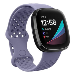 Bracelet en silicone adapté pour <span class=keywords><strong>Fitbit</strong></span> <span class=keywords><strong>Versa</strong></span> 4 3 montre intelligente Double boucle respirant femmes hommes bande adaptée pour <span class=keywords><strong>Fitbit</strong></span> Sense 2 sangle - Product Image 4