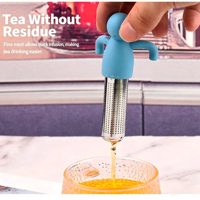 Nouveau filtre à thé en silicone en forme humaine, infuseur à thé simple en acier inoxydable, ensemble à thé, infuseur à thé créatif