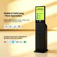 Borne de location de batteries externes verticale sur pied, 24 emplacements, distributeur automatique de chargeurs portables en libre-service