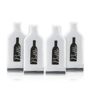 Bolsa feita de plástico reutilizável para vinho, saco protetor de garrafa de vinho personalizado reutilizável para viagem