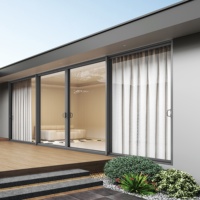 Portes coulissantes modernes avec poignée en forme de D, certifiées australiennes AS2047, verre double vitrage, profilés en aluminium haute résistance 6063-T5